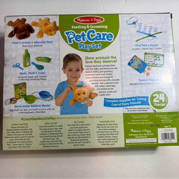 NWT. Melissa & Doug Feeding & Grooming Pet Care PlaySet
Ages 3+. 24 Pieces. - Picture 7 of 10